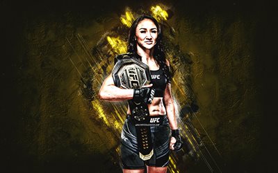 Carla Esparza, MMA, Cookie Monster, American mixed martial artist, UFC, yellow stone background, Ultimate Fighting Championship, USA