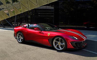 2022年, フェラーリ sp51, 4k, 正面図, 外観, 赤いスポーツクーペ, 赤いフェラーリ sp51, イタリアのスポーツカー, フェラーリ