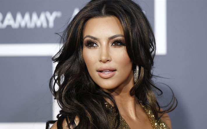 Kim Kardashian, 4k, superstars, chanteur, Grammy Awards