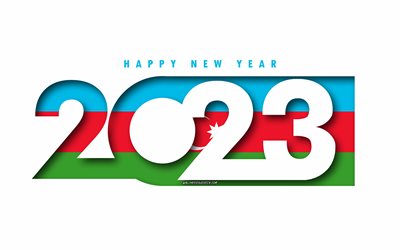 Happy New Year 2023 Azerbaijan, white background, Azerbaijan, minimal art, 2023 Azerbaijan concepts, Azerbaijan 2023, 2023 Azerbaijan background, 2023 Happy New Year Azerbaijan