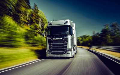 2022, Scania 660S, 4x2, exterior, front view, silver Scania 660S, S series, trucking, truck background, delivery, swedish trucks, Scania