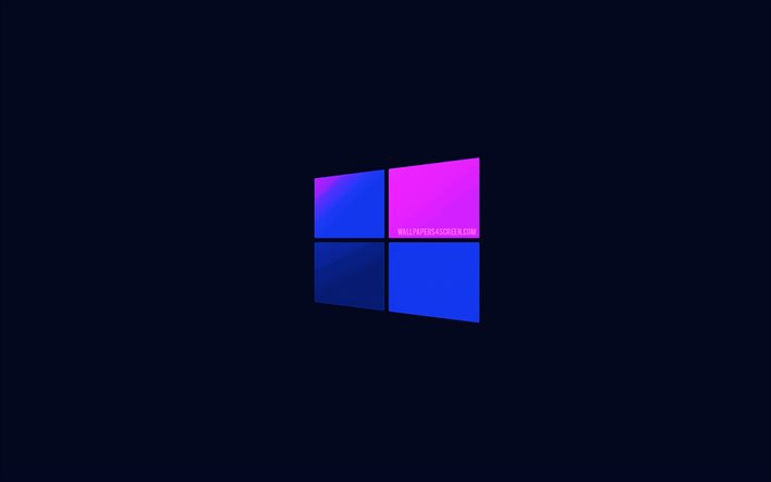 windows 10 logotyp, 4k, minimalism, operativsystem, windows 10 violett logotyp, kreativ, windows 10 minimalism, windows 10