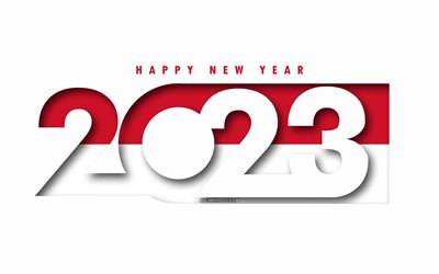 mutlu yıllar 2023 monako, beyaz arkaplan, monako, minimal sanat, 2023 monako konseptleri, monako 2023, 2023 letonya geçmişi, 2023 yeni yılınız kutlu olsun monako