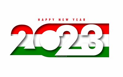 gott nytt år 2023 ungern, vit bakgrund, ungern, minimal konst, 2023 ungern koncept, ungern 2023, 2023 ungersk bakgrund, 2023 gott nytt år ungern