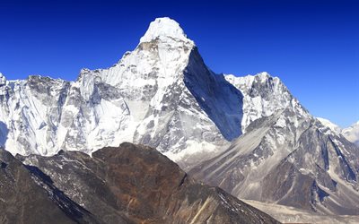 산, 봉우리, 늘, 네팔