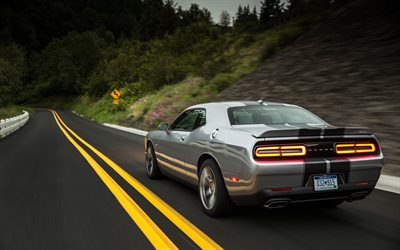 Dodge Challenger SRT, 2016, la carretera, la velocidad, el coche deportivo