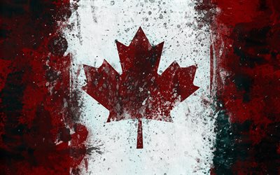 Canadian flag, Canada, grunge