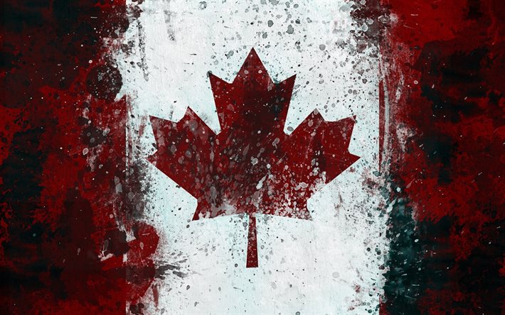 bandeira canadense, canadá, grunge