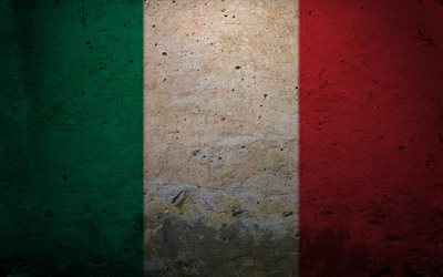 flag of Italy, Italy, texture of walls, Italian flag