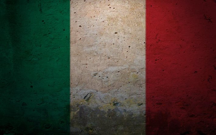 drapeau de l'Italie, de l'Italie, de la texture des murs, drapeau italien