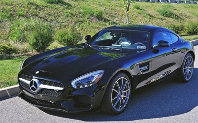 Mercedes-AMG GT S, 2016, black Mercedes, sports coupe
