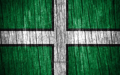 4K, Flag of Devon, Day of Devon, english counties, wooden texture flags, Devon flag, Counties of England, Devon, England