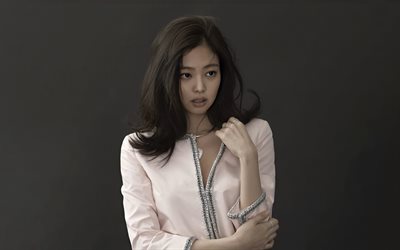 jennie, porträtt, fotografering, rosa klänning, jennie kim, sydkoreansk sångerska, blackpink, yg family, k-pop, populära sångare