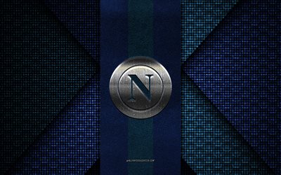 SSC Napoli, Serie A, blue white knitted texture, SSC Napoli logo, Italian football club, SSC Napoli emblem, football, Naples, Italy