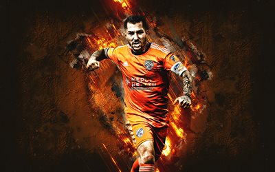 Alvaro Barreal, FC Cincinnati, MLS, Argentine football player, orange stone background, USA, football