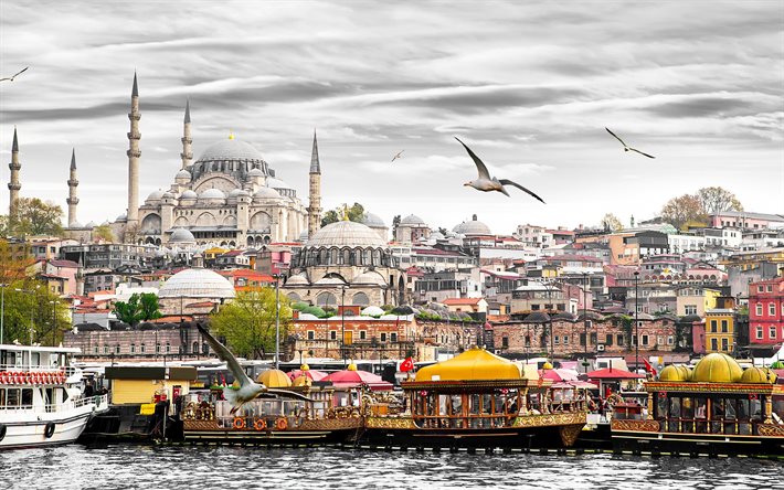 istanbul, sininen moskeija, nähtävyyksiä, rannikko, mustameri, turkki