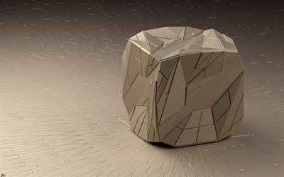 cubo de escombros, la forma, la geometría de los triángulos