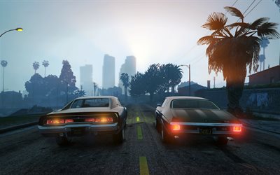 GTA 5, race, Dodge, Chevy, old cars, vintage cars