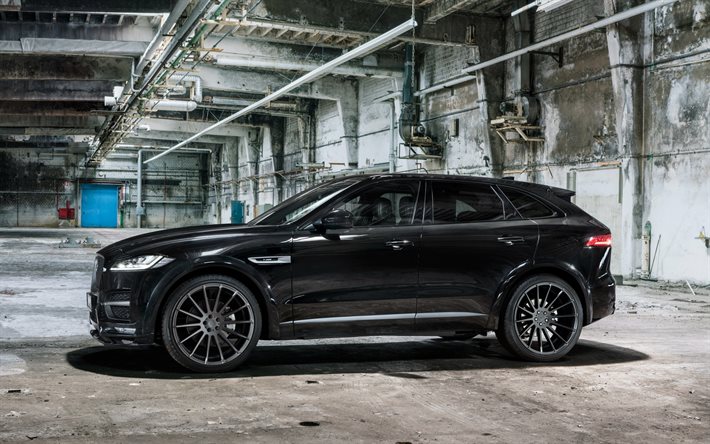 Hamann tuning, Jaguar F-Pace, SUV, 2017 araba, siyah F-Pace, Jaguar
