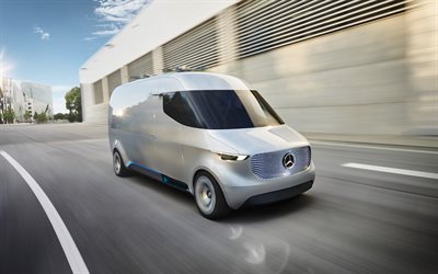 Mercedes-Benz Vision Van Concepto de 2017, el movimiento, la carretera, minibús