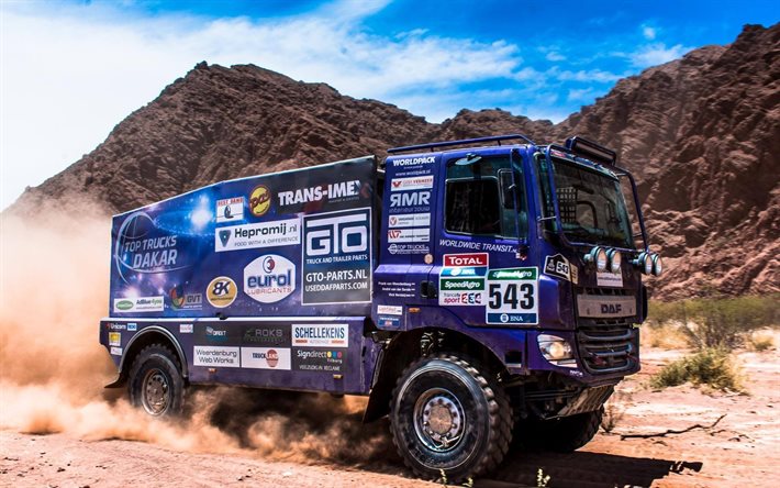 2017 SP DAF CF, Dakar Rallisi, kamyon, hareket
