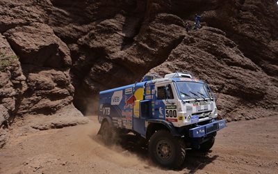 kamaz 4326, rally dakar 2017, kamaz master, caminhões, deserto