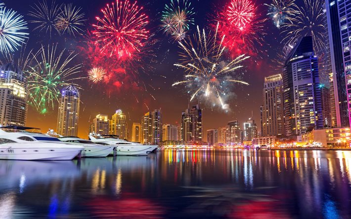 Dubai, Christmas, night, United Arab Emirates, UAE