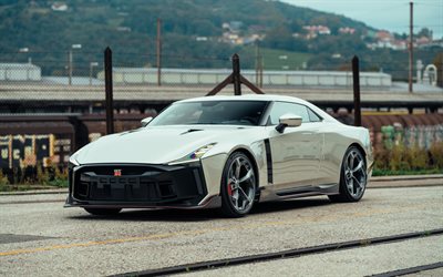 2023, Nissan GT-R50, front view, exterior, silver GT-R50, Japanese sports cars, Nissan