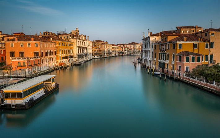 aamu, venetsia, italia, grand canal, accademia bridge
