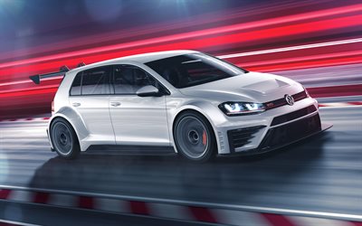 Volkswagen, Golf GTI, TCR, 2016, tuning, aileron, roues