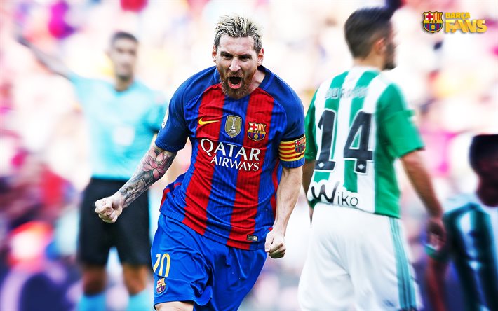 Lionel Messi, un but, Leo Messi, les stars du football, match, La Liga, Barcelone