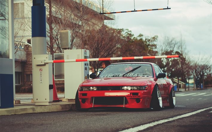 Nissan Silvia, tuning, low rider, S15, barrier, Nissan