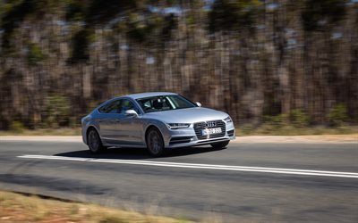 Audi A7 A5, 2016, Gümüş Audi, Gümüş A7 A5, A7 A5, yeni yol, yeni Audi