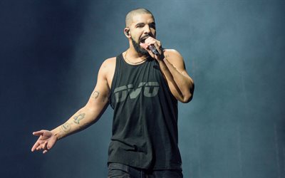 Drake, el rapero, concierto, 4k, celebridades