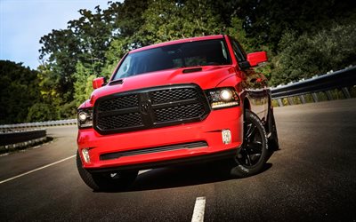 Dodge Ram 1500, Forfait de Nuit, en 2017, de réglage, de véhicules utilitaires sport, camionnettes, rouge dodge