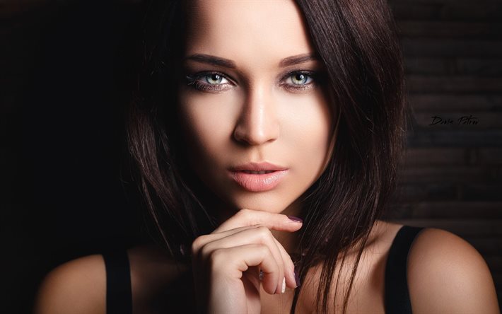 Angelina Petrova, beauty, face, models, girls, brunette