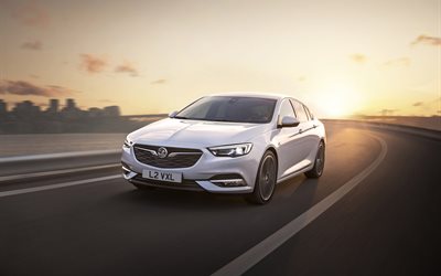 Vauxhall Insignia Sport le Grand, 2017 voitures, mouvement, route, blanc Insignia