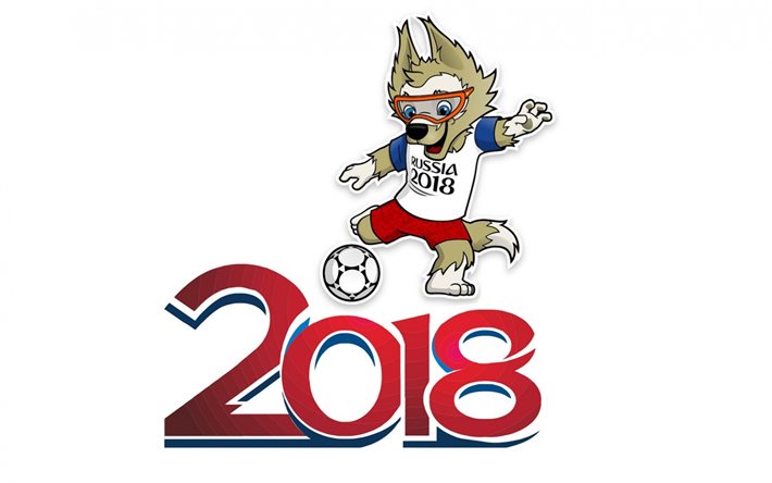 copa do mundo da fifa rússia 2018, lobo-futebolista, símbolo, a rússia 2018, zabivaka, copa do mundo 2018