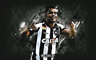 Brenner, grunge, Botafogo, siyah taş, futbol, Brezilyalı futbolcular, Milik, Brezilya, Brenner Marlos Varanda de Oliveira Serie