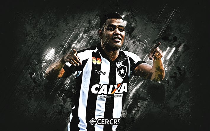 Brenner, grunge, Botafogo, siyah taş, futbol, Brezilyalı futbolcular, Milik, Brezilya, Brenner Marlos Varanda de Oliveira Serie