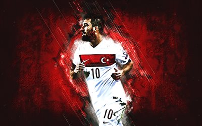 Arda Turan, grunge, Turkey national football team, red stone, soccer, turkish footballers, Turan, football, Turkey