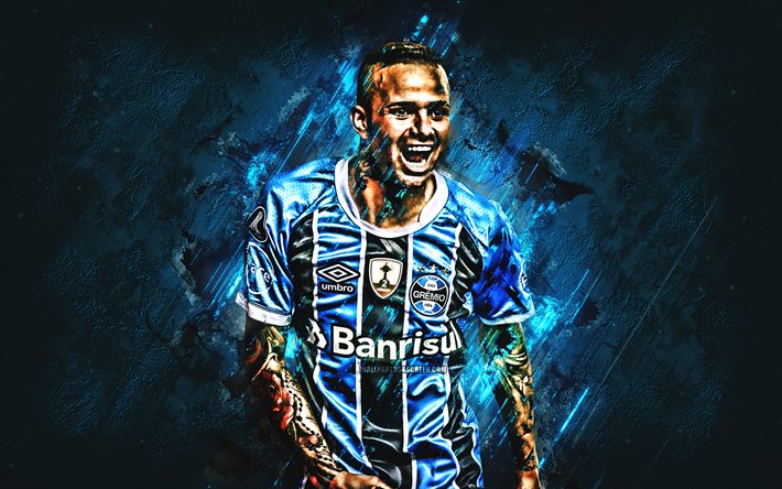Luan Vieira, sevinç, Gremio FC, grunge, futbol, sanat, mavi taş, Luan, Brezilya Serie A, Brezilyalı futbolcular, Brezilya