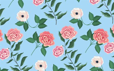 floral retro texture, roses retro texture, background with pink roses, floral retro background, floral texture, roses texture