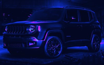 4k, Jeep Renegade, abstract cars, Cyberpunk, crossovers, creative, supercars, Jeep Renegade Cyberpunk, american cars, Jeep