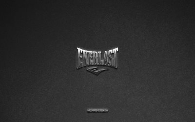 Everlast logo, brands, gray stone background, Everlast emblem, popular logos, Everlast, metal signs, Everlast metal logo, stone texture