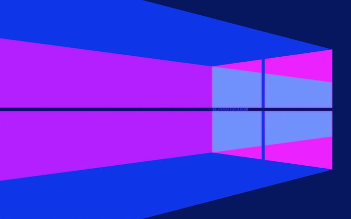 Windows 10 violet logo, 4K, minimalism, operating systems, purple abstract background, Windows 10 logo, creative, Windows 10 minimalism, Windows 10