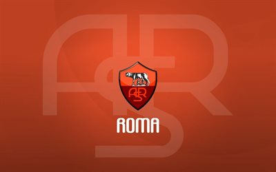AS Roma, logo, minimal, orange background