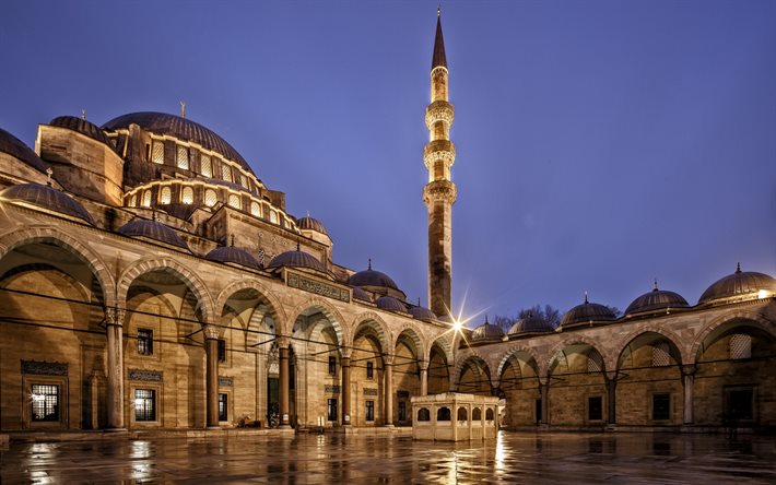 मस्जिद, शाम, इस्तांबुल, तुर्की, Suleymaniye मस्जिद