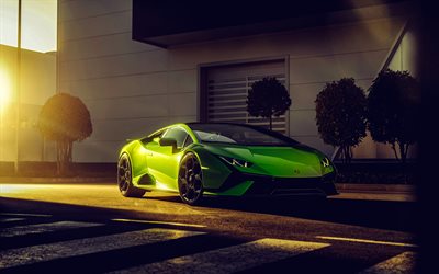 2024, Lamborghini Huracan Tecnica, front view, exterior, green supercar, green Lamborghini Huracan, italian sports cars, Lamborghini