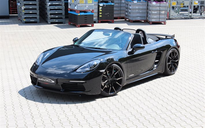 Porsche SP18 R, supercars, 2016, SpeedArt, tuning, cabriolets, black Porsche